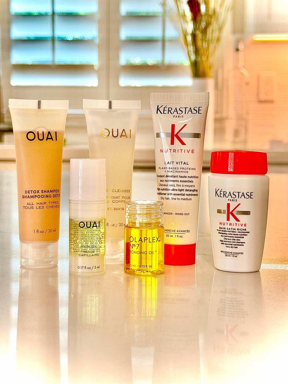 Kerastase, Ouai and Olaplex travel size bundle.  6 products.